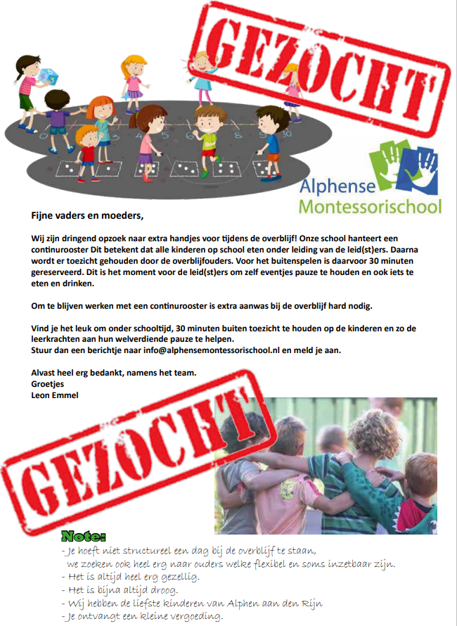 Flyer overblijf